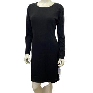 CALVIN KLEIN $134 BLACK SWEATER‎ DRESS MD NWT